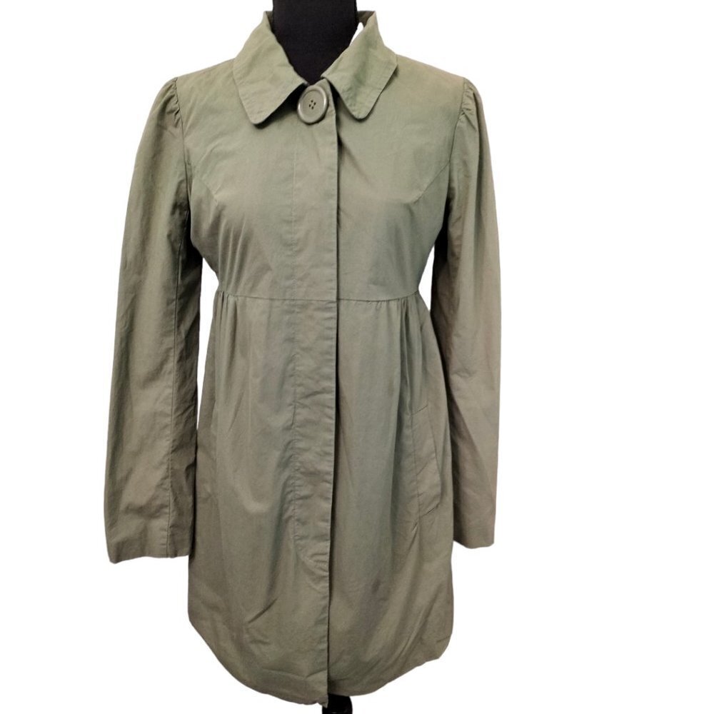 (367) Charlotte Russe Olive Green rain coat size M
